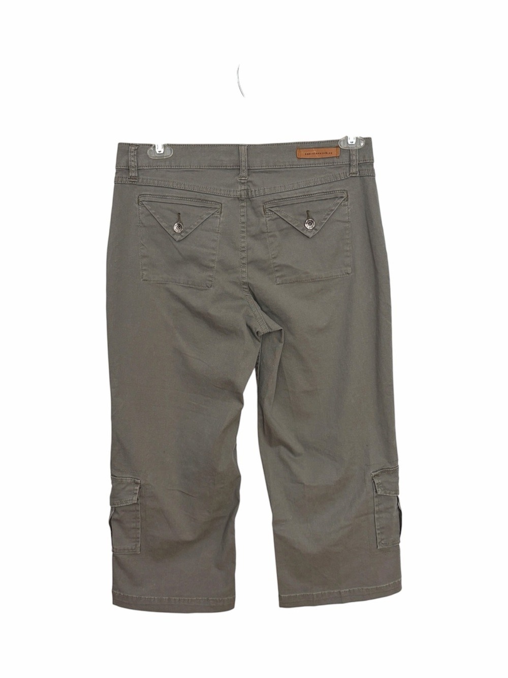 NWT Christopher Blue ZENN Cargo Cropped Pants Size 10 Green Mid Rise RIC Stretch - Picture 2 of 10